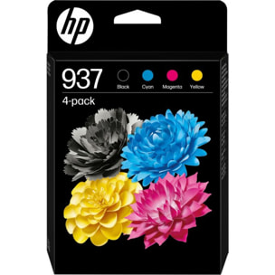 Cartouche d'encre HP Pack de 4 Originales 937 (Noir + 3 Couleurs) - 6T0J3AE