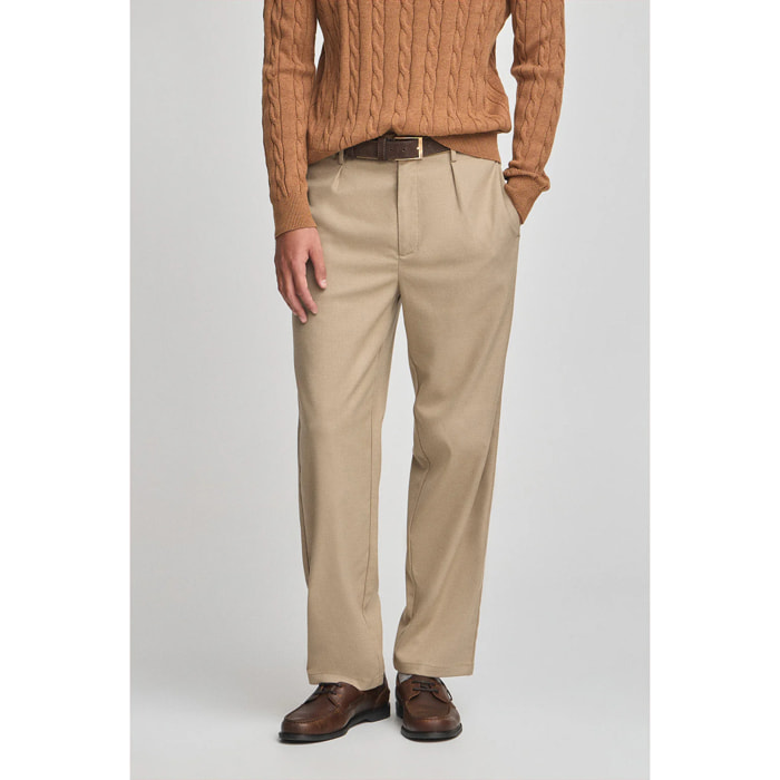 Pantalón chino camel para hombre de corte regular con detalles Polo Club