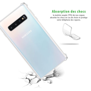 Coque Samsung Galaxy S10 Silicone Souple + 2 Vitres en verre trempé Protection écran