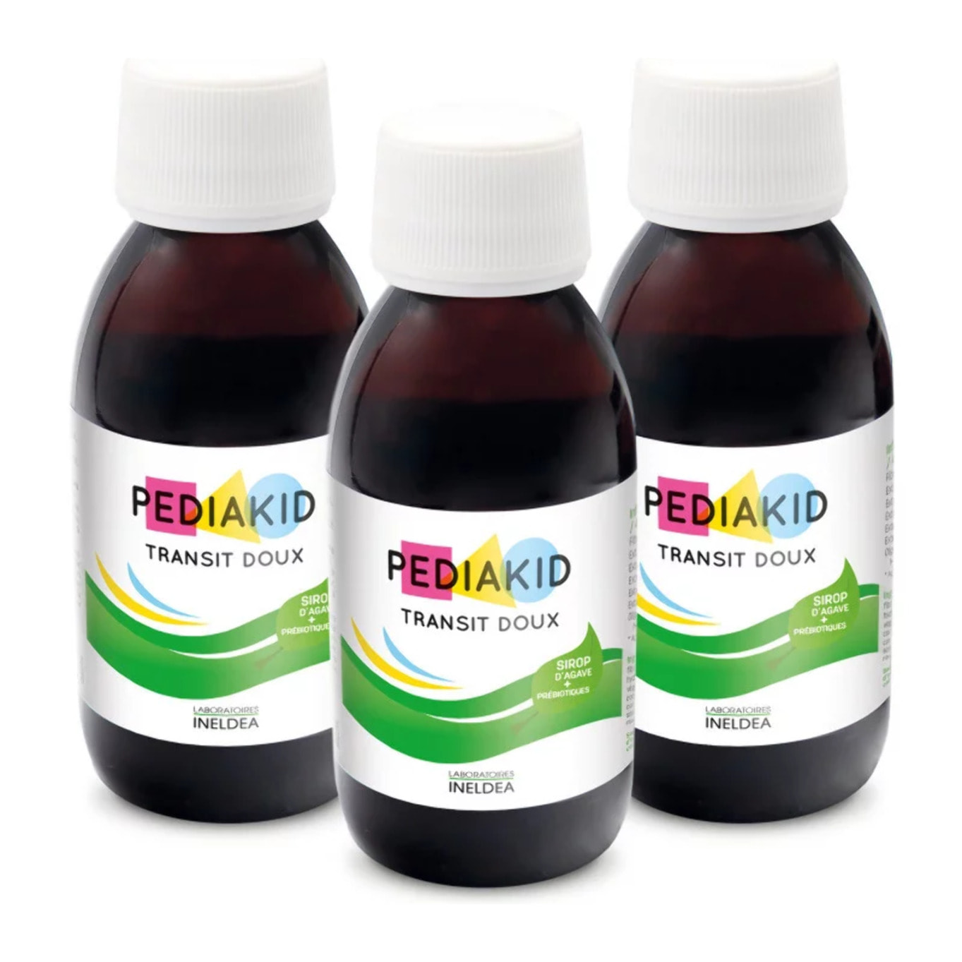 PEDIAKID - Complément Alimentaire Naturel Pediakid Transit Doux - Formule Exclusive au Sirop d'Agave - Contribue à Réguler le Transit en Douceur - Arôme Naturel de Pomme - Lot de 3 Flacons de 125 ml