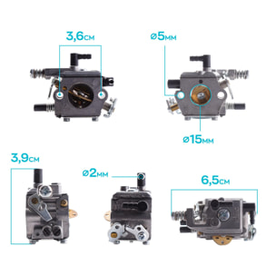 Carburatore Per Motori 2 Tempi Da 52Cc/62Cc Carburatore Di Ricambio Per Motoseghe Da 52Cc E 62Cc Con Vite Dell'Aria Regolabile