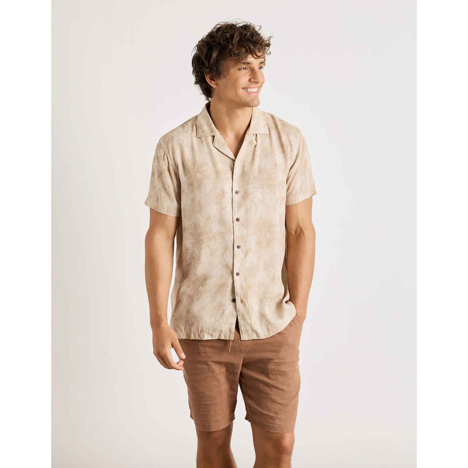 Camisa Manga Corta Marrón - Fog