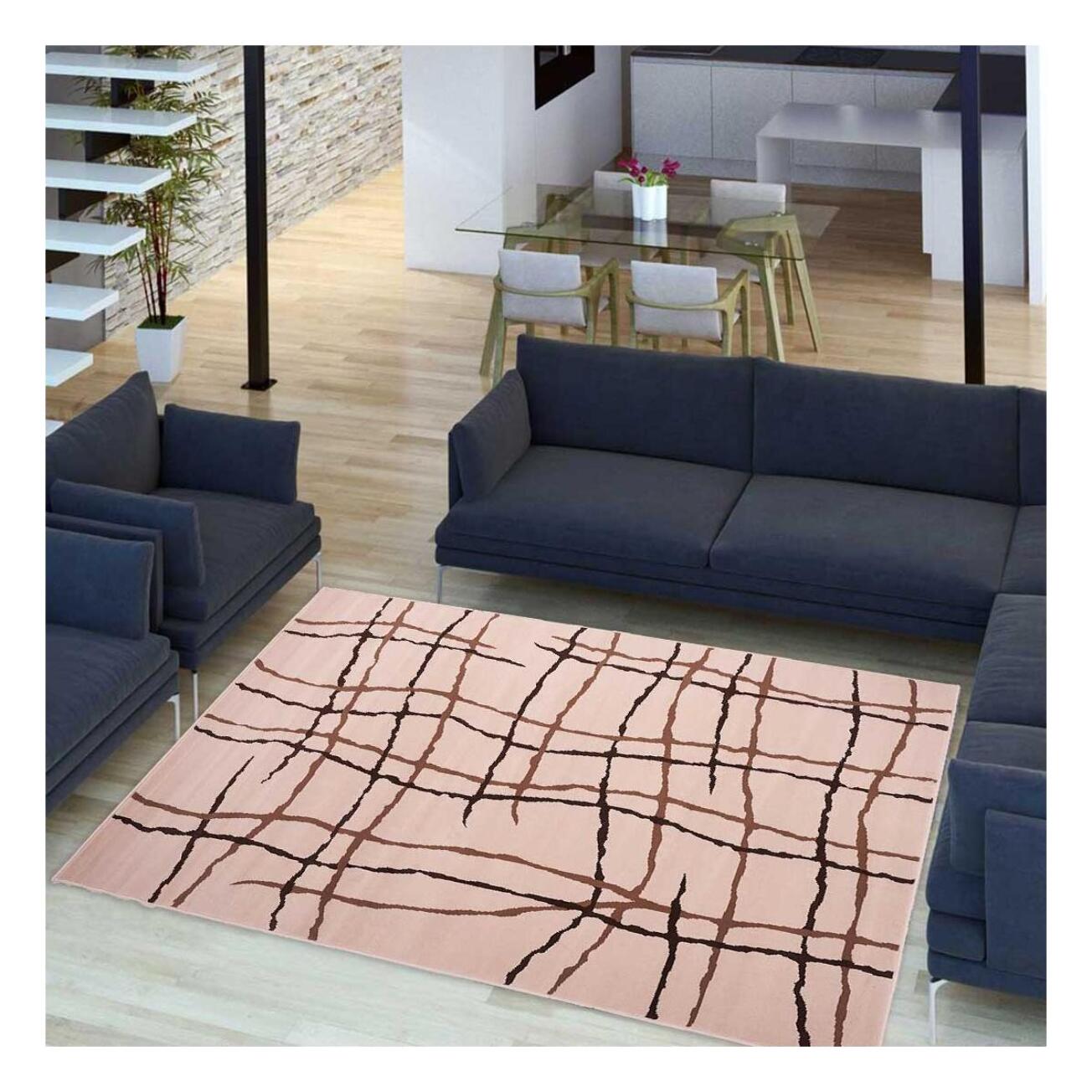 Tapis salon et chambre tissé motif abstrait NAKI