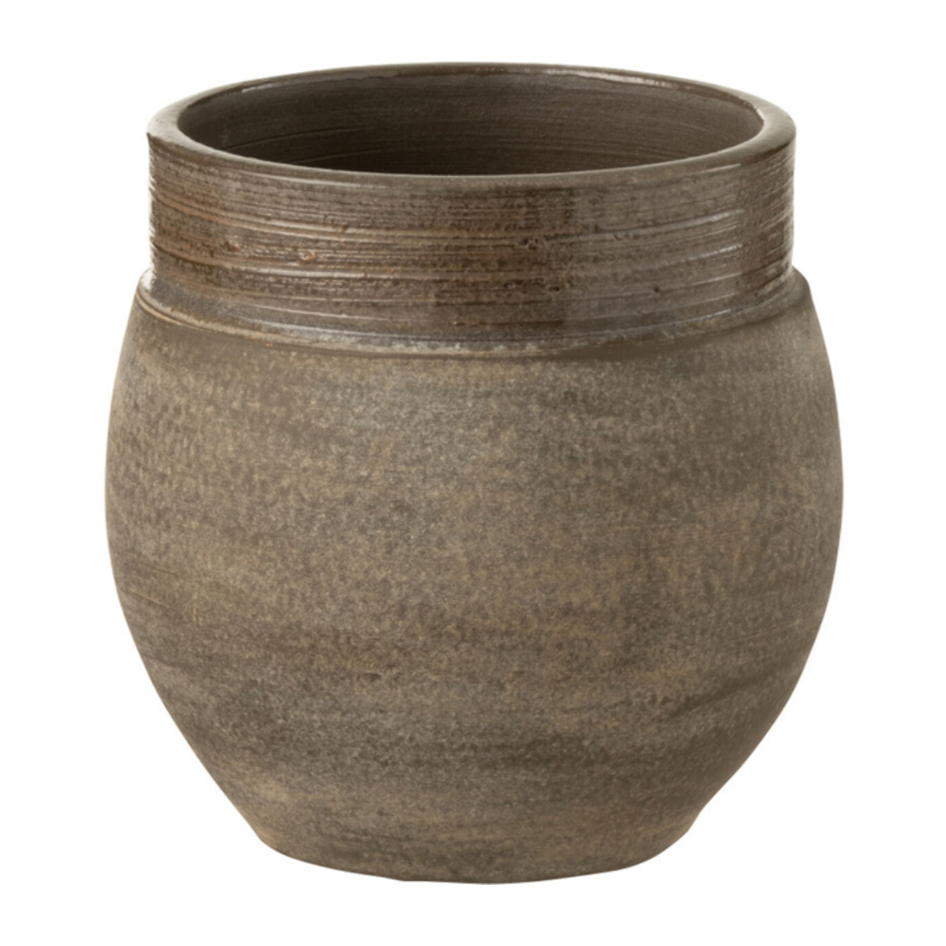 J-Line cache-pot Gio - céramique - marron - extra small - 2 pièces - Ø 15 cm