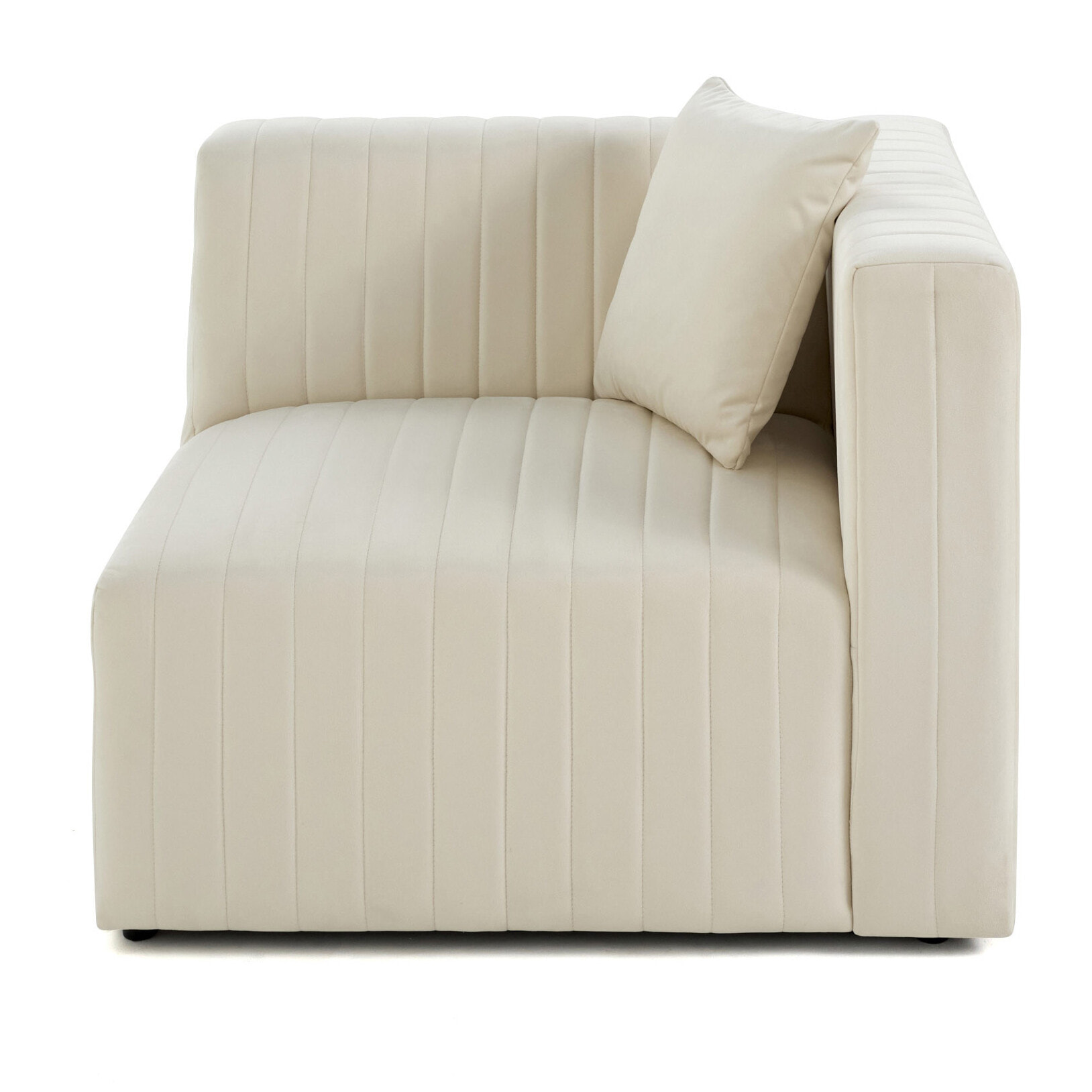 Nova - module d'assise droit - en velours - Beige