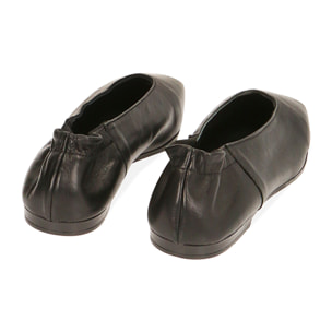 Ballerine nere in pelle flat