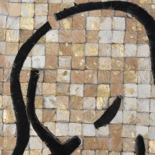 Tableau LUKE en cuir assemblé et collé à la main