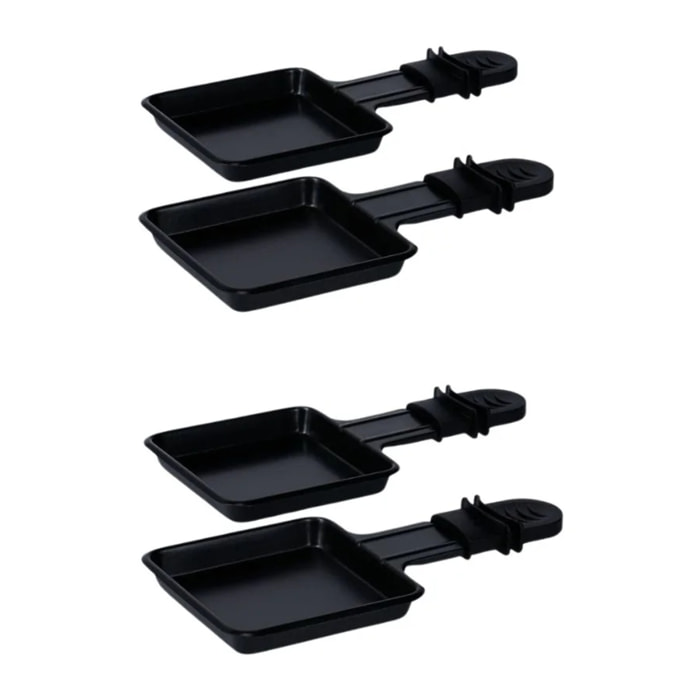 Set de 2 poêlons à raclette 18,5/18,5 cm en PTFE avec 2 ustensiles Rotel Swiss Tradition