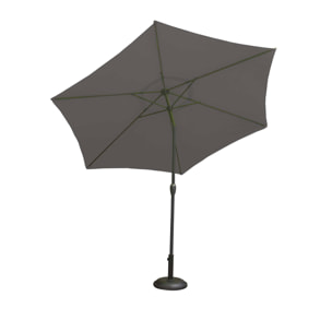 Parasol Centré et Inclinable Ø 3 m en Aluminium - Gris anthracite