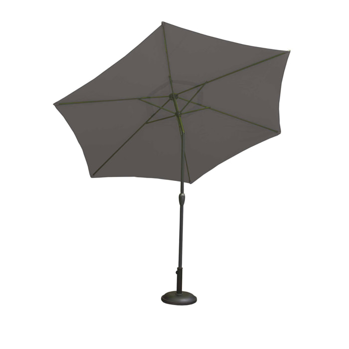 Parasol Centré et Inclinable Ø 3 m en Aluminium - Gris anthracite