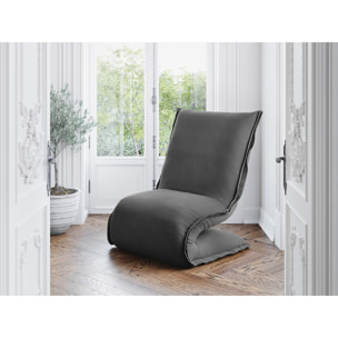 Fauteuil "Adeline" en velours gris foncé