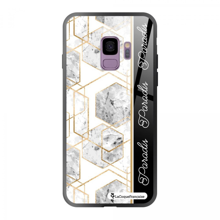 Coque Samsung Galaxy S9 Coque Soft Touch Glossy Marbre Noir Paradis Design La Coque Francaise