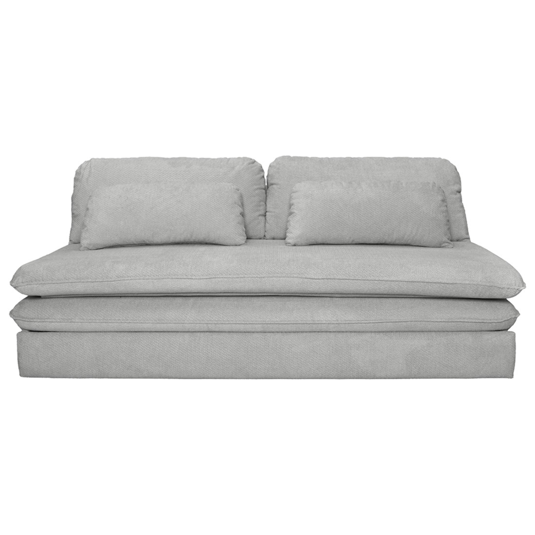 Ysal - canapé 3 places convertible déplimousse en velours texturé - Gris clair