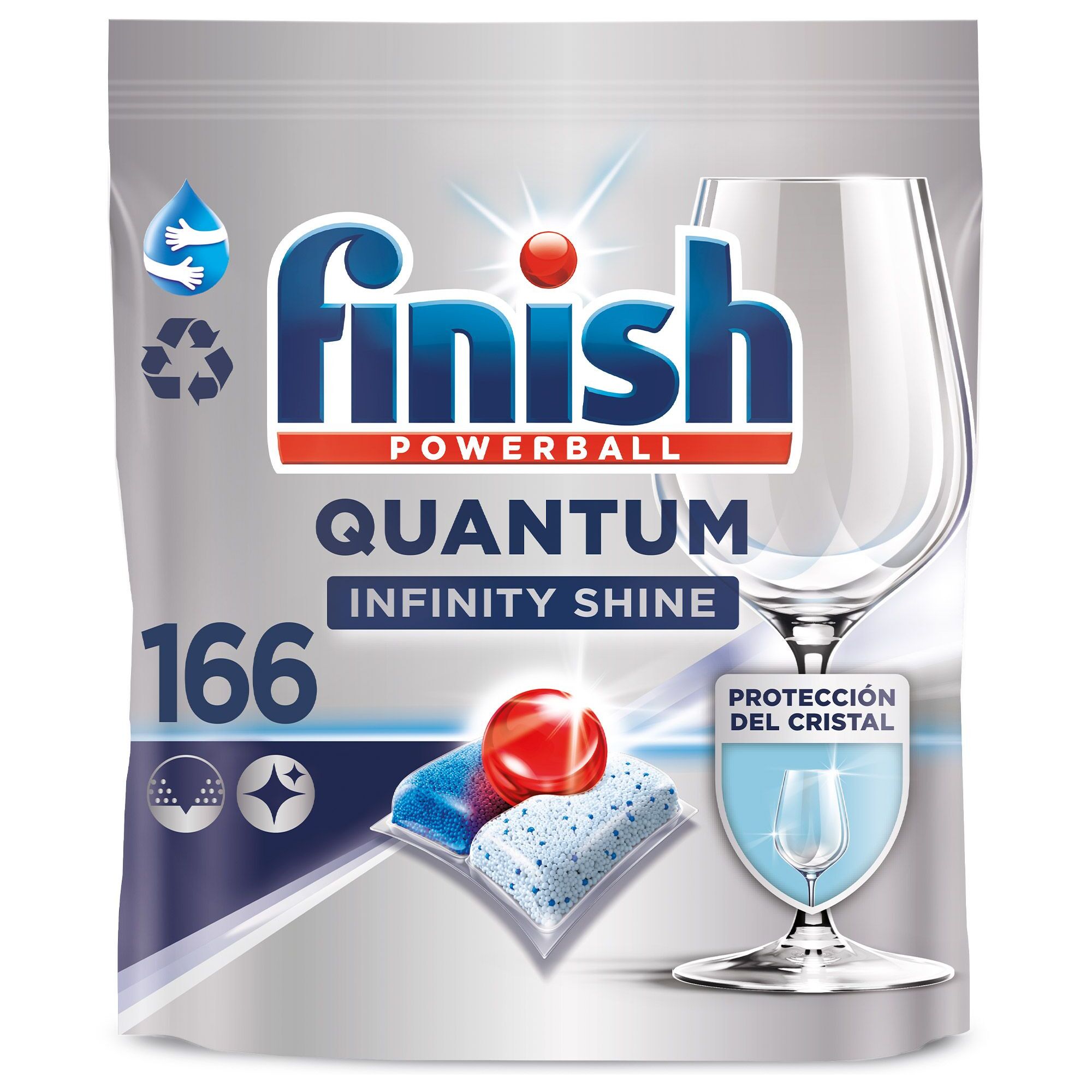 Finish Powerball Quantum Infinity Shine, pastillas para el lavavajillas, 166 pastillas