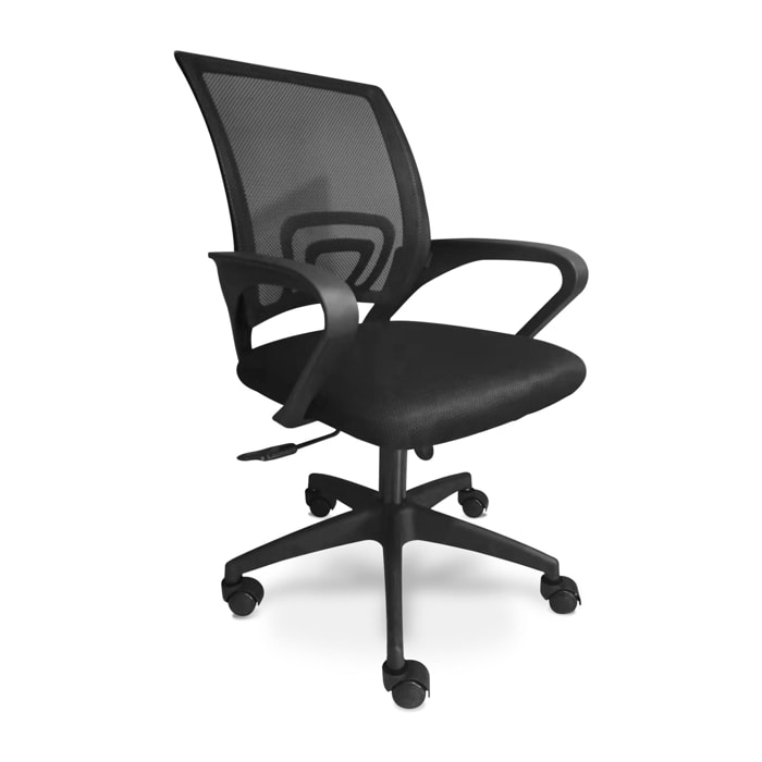 Lara - Sedia da ufficio ergonomica ad altezza regolabile con ruote girevoli - colore nero