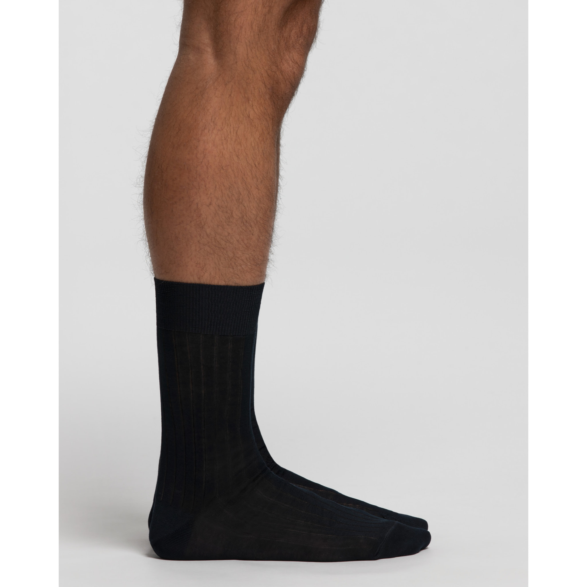 Calza corta a coste in cotone Filo di Scozia