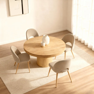 Table à manger Venier -bois massif de manguier-couleur aruba 130 x 76 x 130 cm