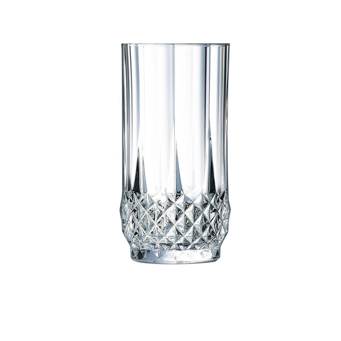6 verres à eau vintage 28cl Longchamp - Cristal d'Arques - Verre ultra transparent au design vintage