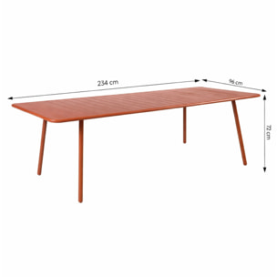 EVORA Table de jardin 10/12 places 234cm terracotta