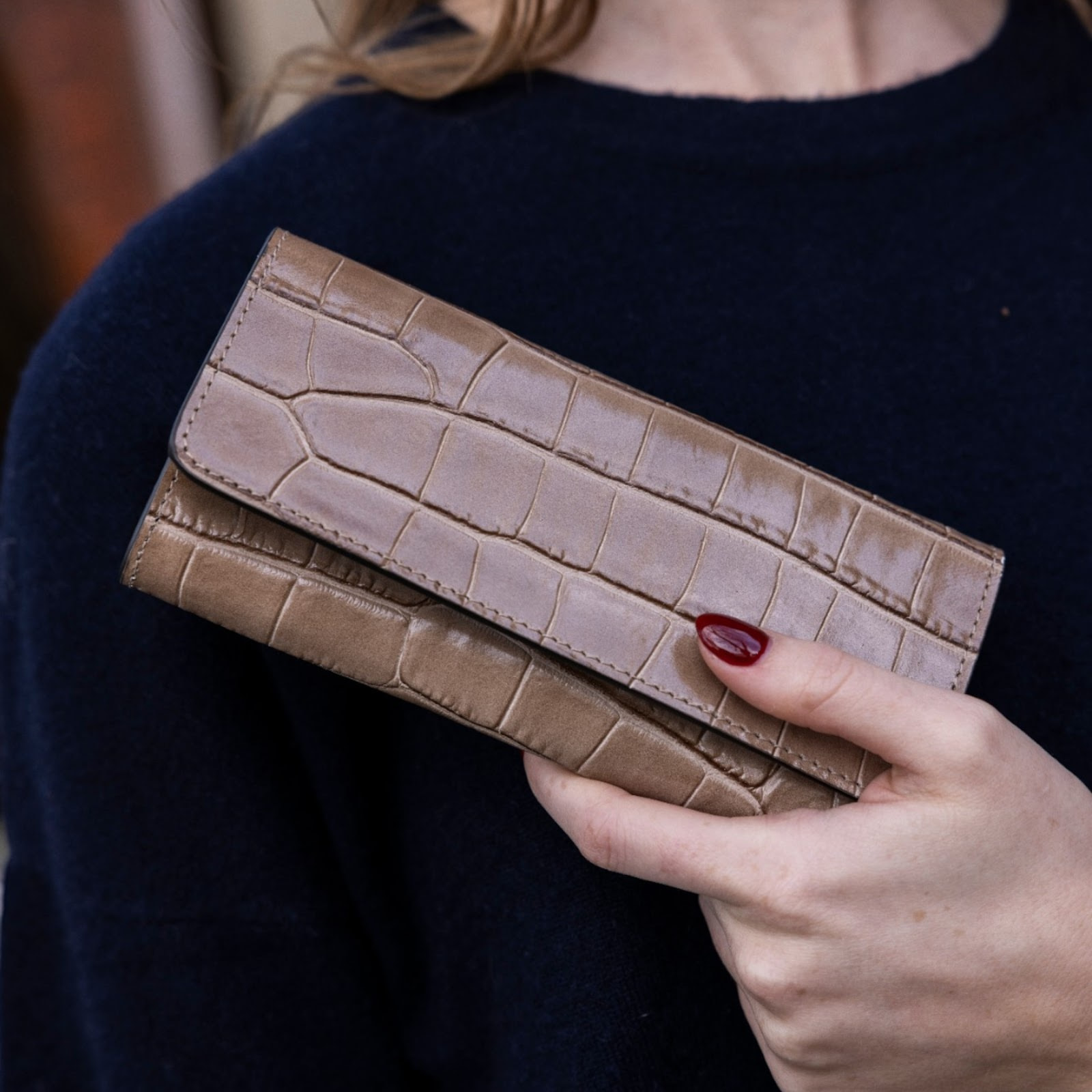 Cartera Cheval Firenze Cosmo Croc Taupe