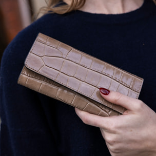 Cartera Cheval Firenze Cosmo Croc Taupe