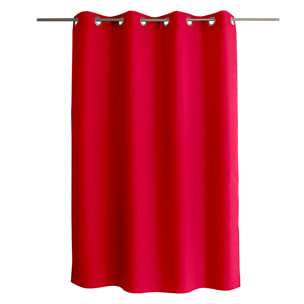Rideau uni à oeillets - Rouge