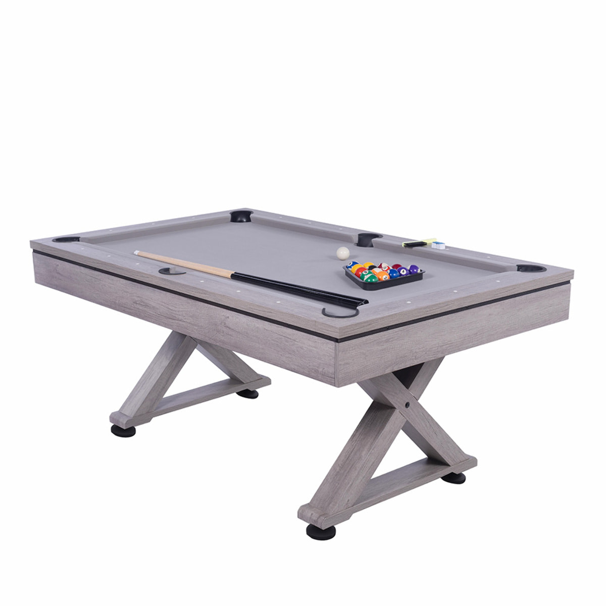 Table multi-jeux ping-pong et billard en bois gris ARIZONA