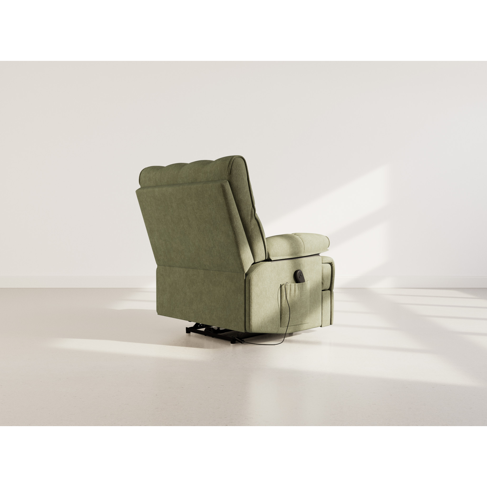 Chandler - Fauteuil relax électrique en velours texturé - Vert