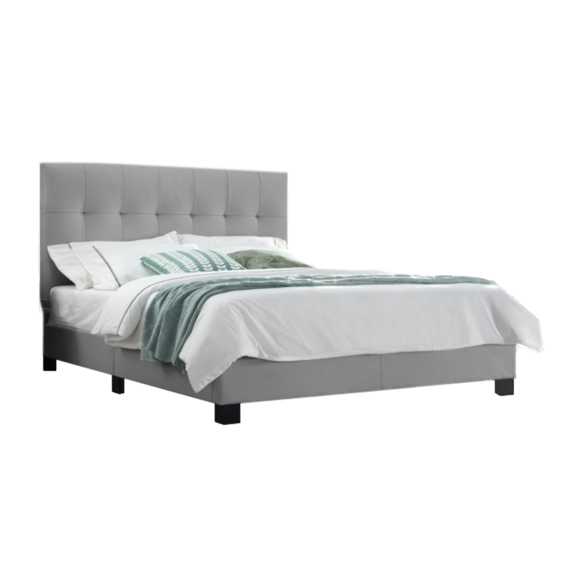 Lit double design capitonné 140 x 190 - BIANCA