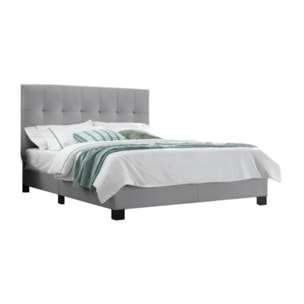 Lit double design capitonné 140 x 190 - BIANCA