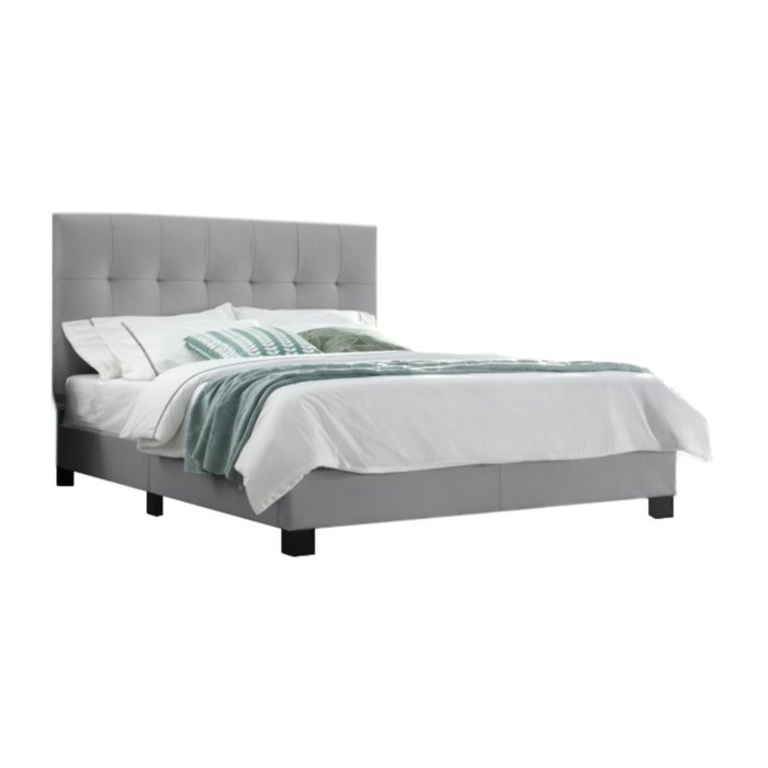 Lit double design capitonné 140 x 190 - BIANCA