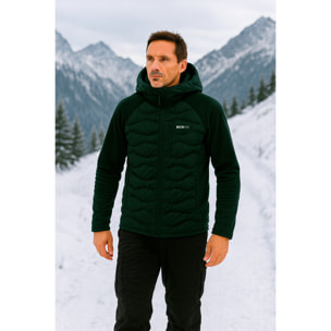 Abrigo para hombre ECOON ECOActive Hybrid Insulated Jacket with cap - Verde Oscuro
