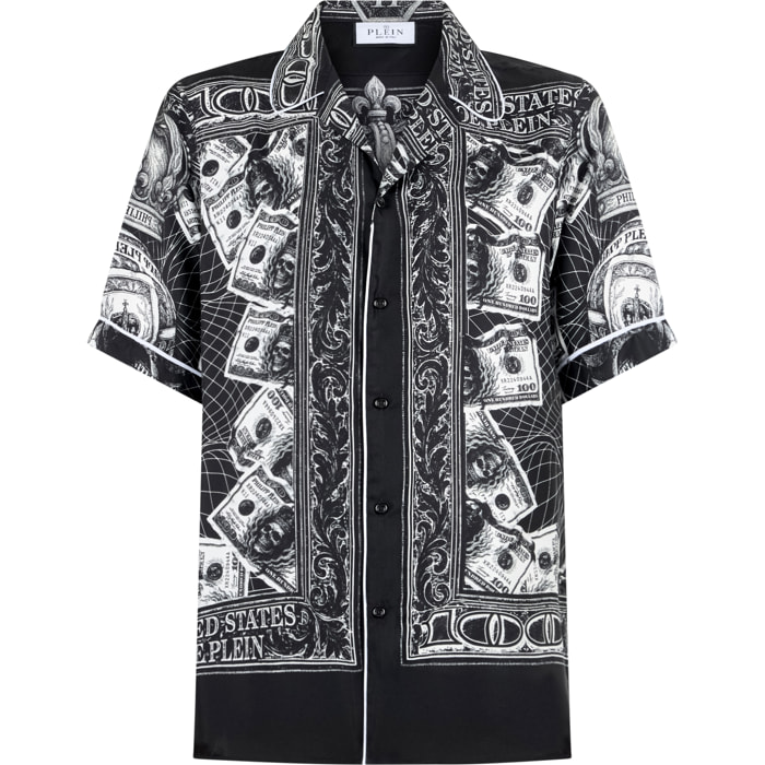 PHILIPP PLEIN Bowling Shirt Skull Dollar