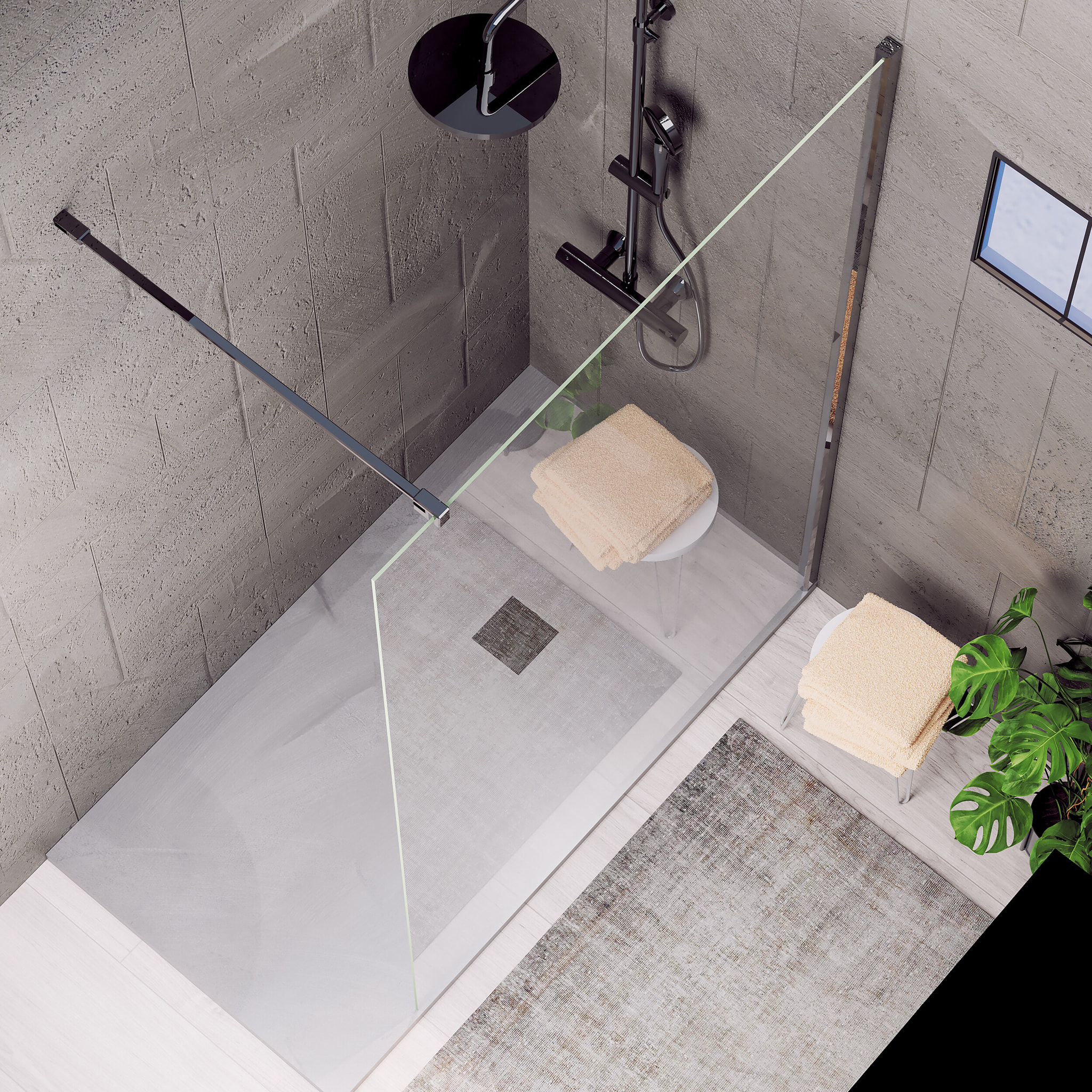 Paroi de douche Royal Noir 110cm