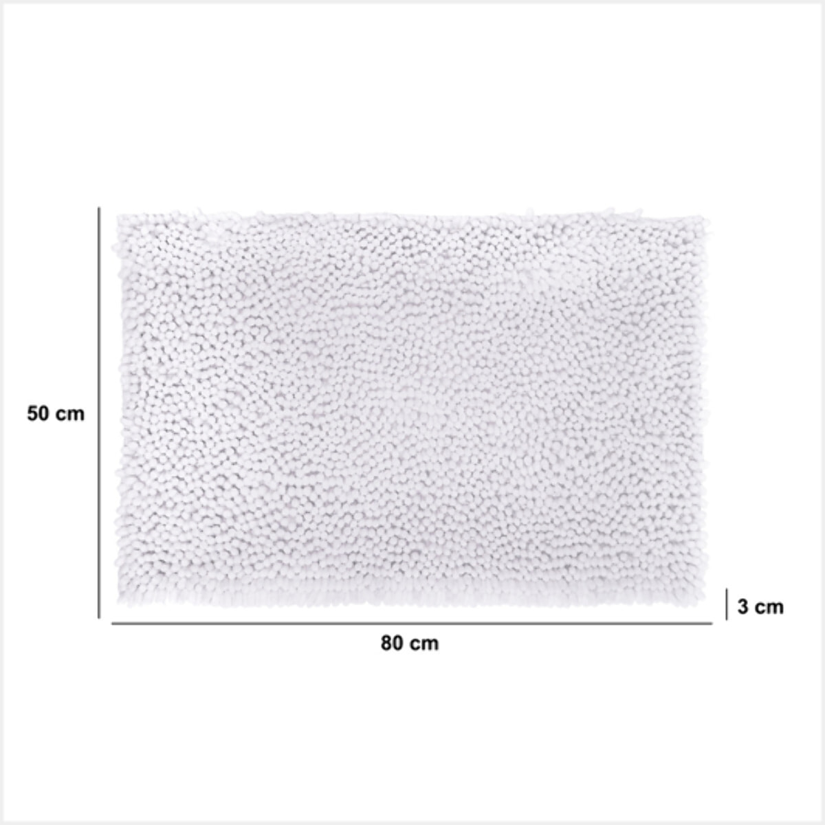 Tapis maxi chenille blanc 50X80