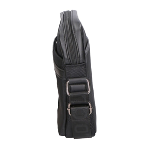 Borsa a tracolla uomo - Modello False - Pelle PU e Tessuto - 18.0 x 21.0 x 4.0 cm