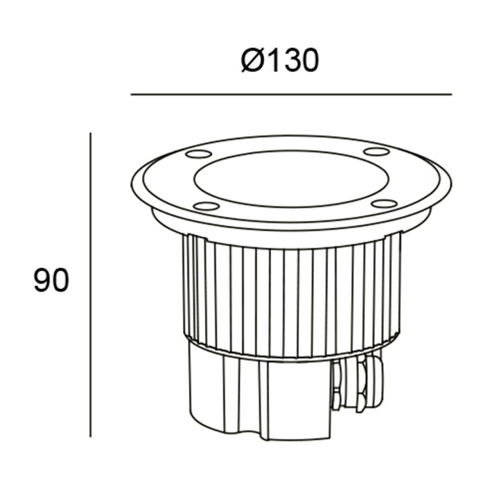 LEDS C4 Empotrable de suelo IP65-IP67 Gea Power LED Round ø130mm LED 8.9 Blanco neutro - 4000K ON-OFF Acero inoxidable AISI 316 460lm