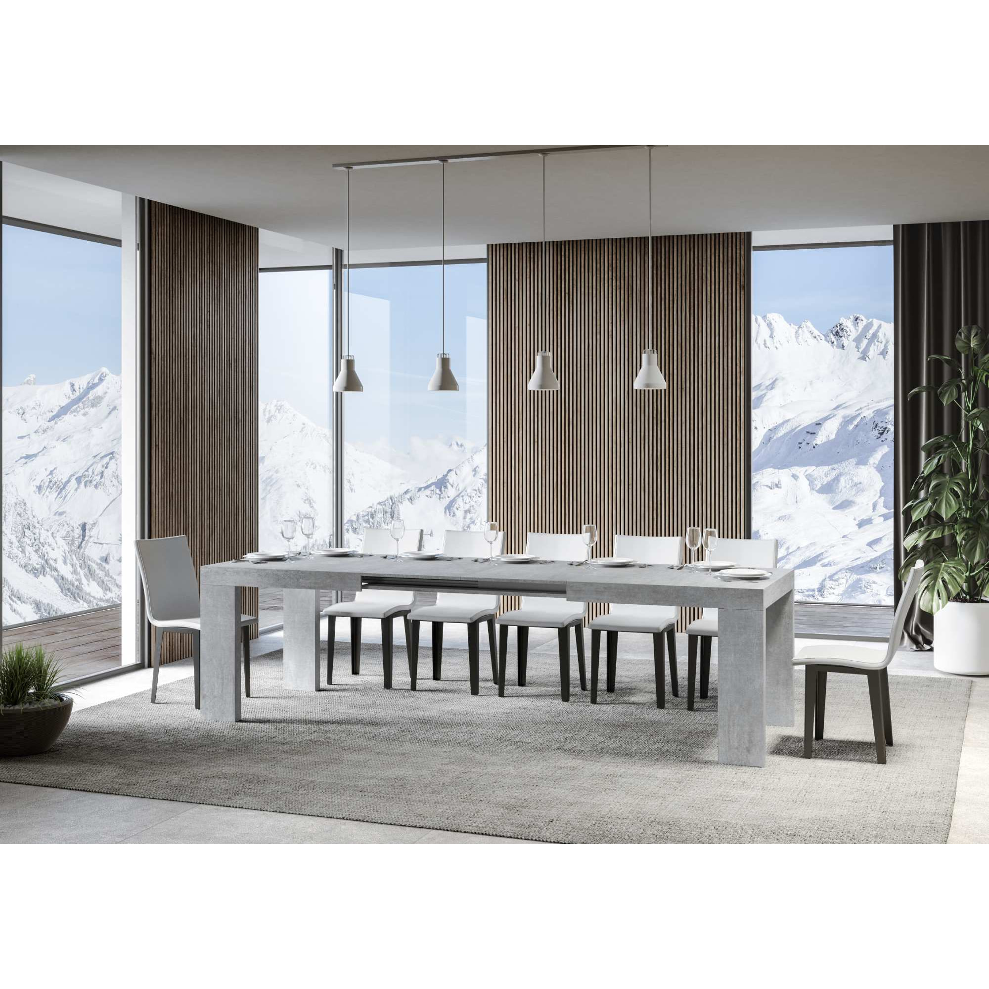 Tavolo allungabile 90x200/304 cm Roxell cemento
