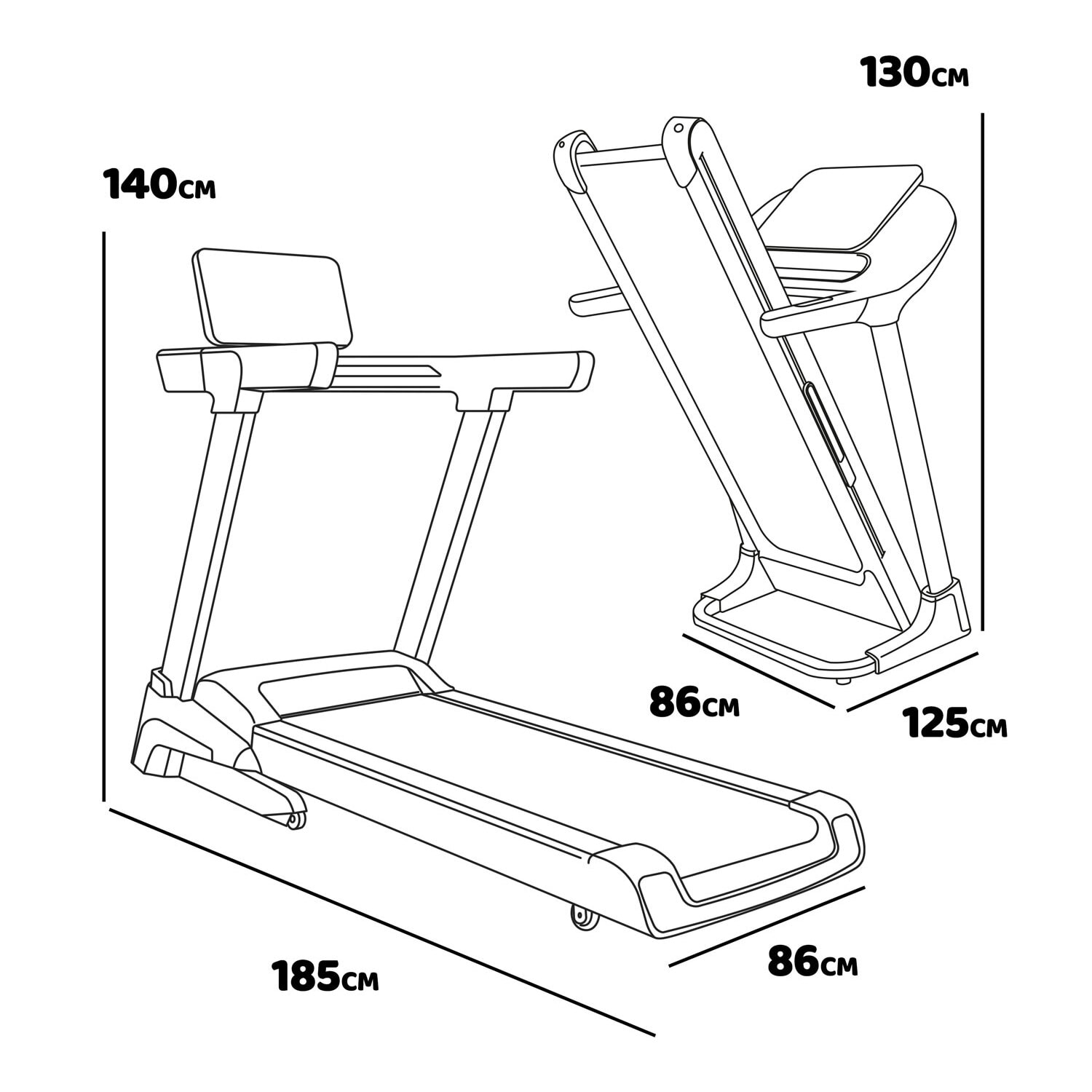 Sirio 3000 - Tapis roulant elettrico pieghevole con inclinazione automatica e cardiofrequenzimetro