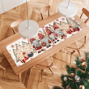 Runner Natalizio Gnomi Classici 40x140 cm Gobelin Jacquard