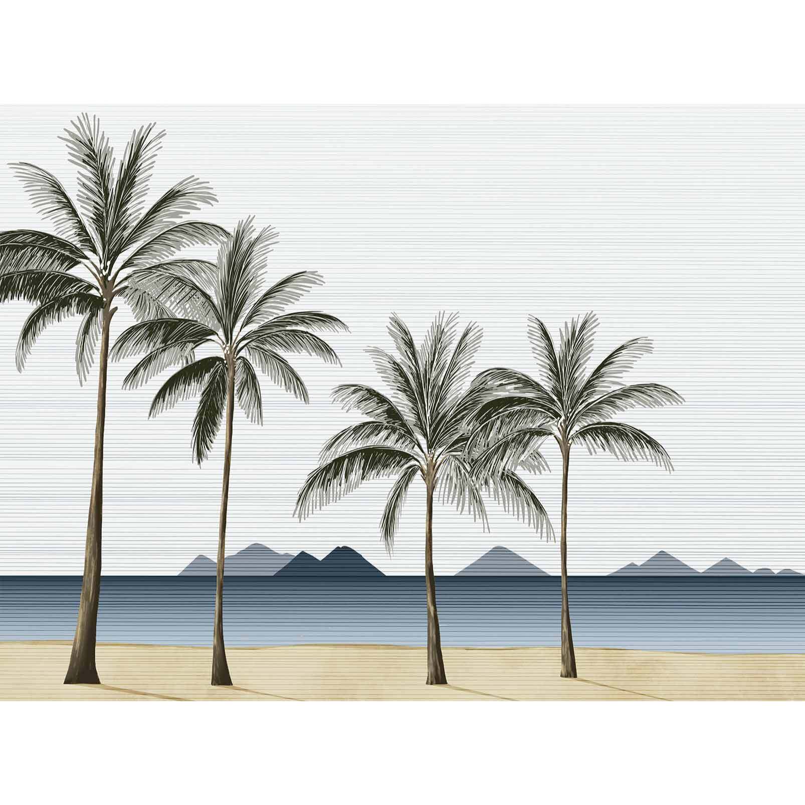 Papier peint panoramique Palmiers en bord de mer  Intissé