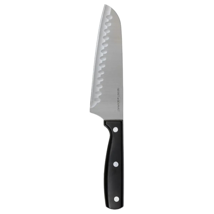 Couteau Santoku inox "Essentiel Black" lame 17cm