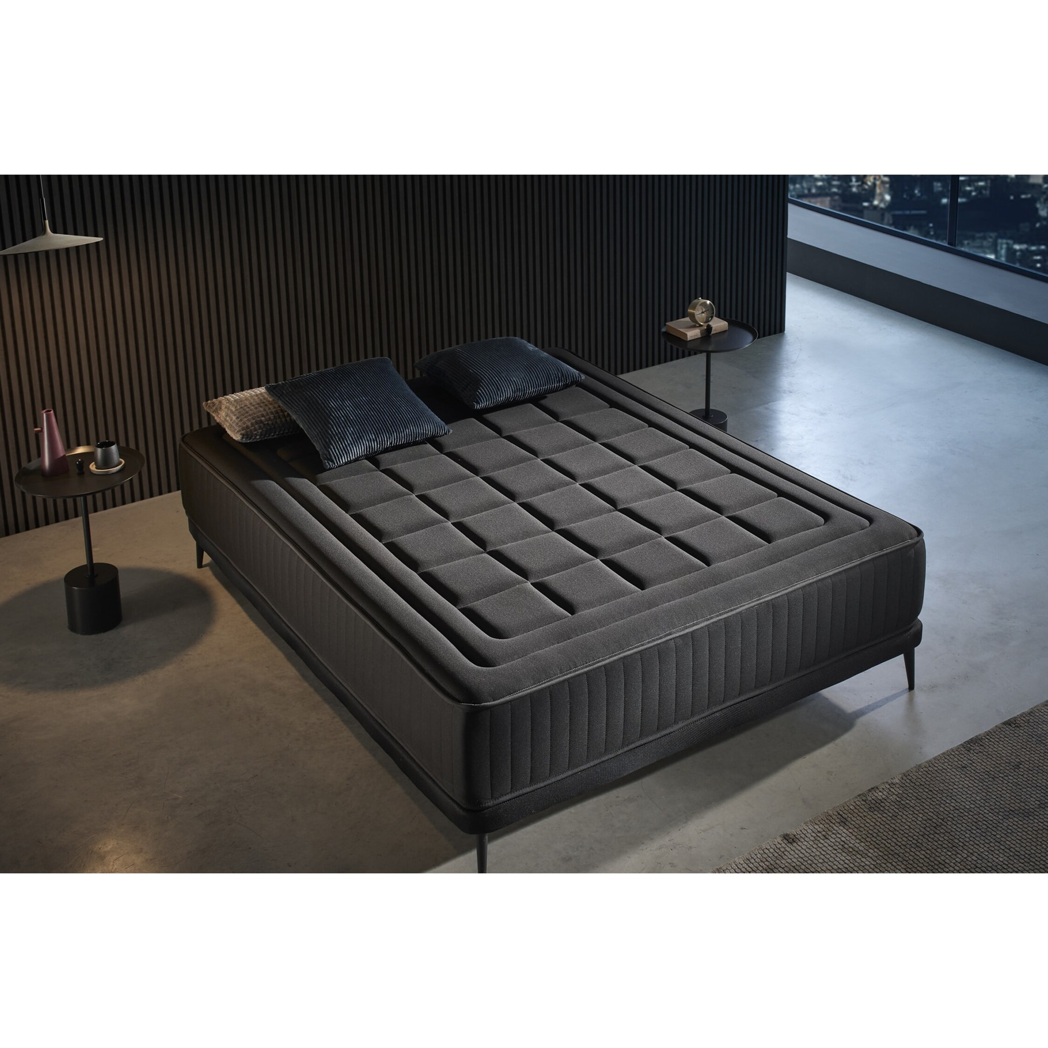Matelas Mousse à memoire de forme Magnum Black, 27 cm, 2 places - Moonia