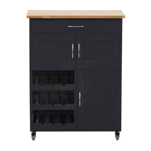 Carrellino in legno da cucina 67x36x87 grigio - Febe