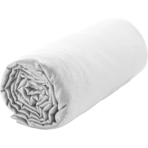 Drap housse satin de coton blanc optique