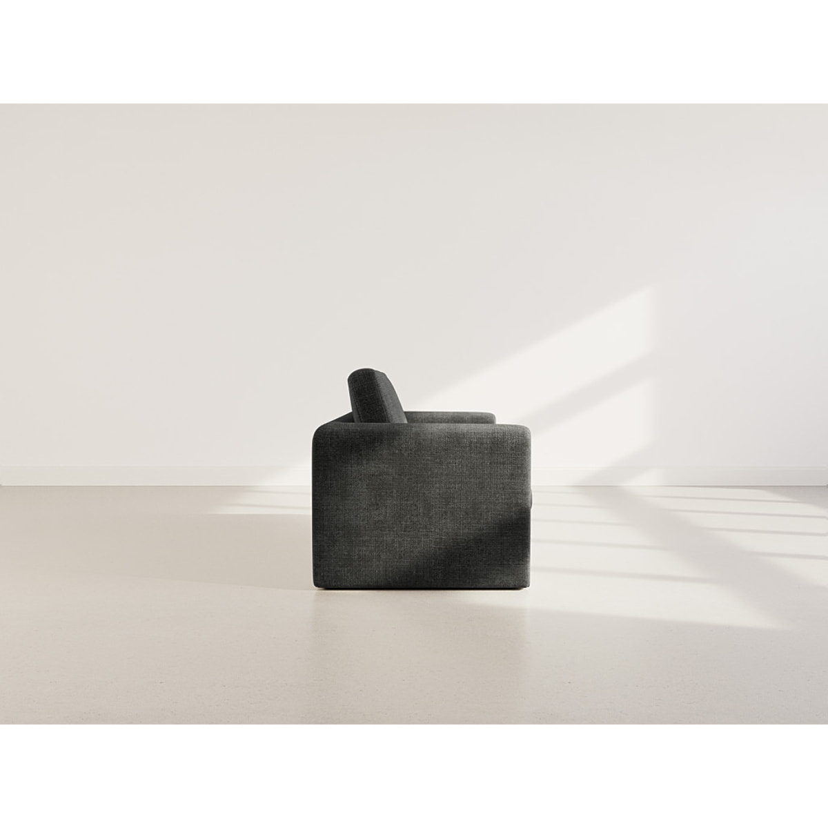 Marilia - Canapé 2 places convertible déplimousse en velours texturé - Gris foncé