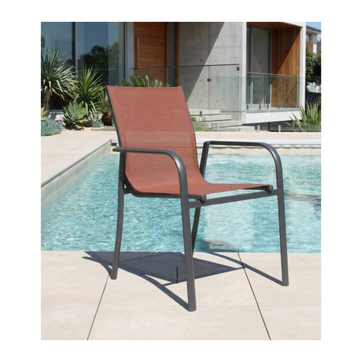 Ensemble table et chaises de jardin  - terracotta - MIMIZAN