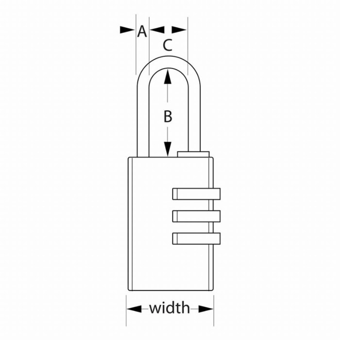 Cadenas en aluminium d'une largeur MASTERLOCK 30 mm avec combinaison programmable - 7630EURD