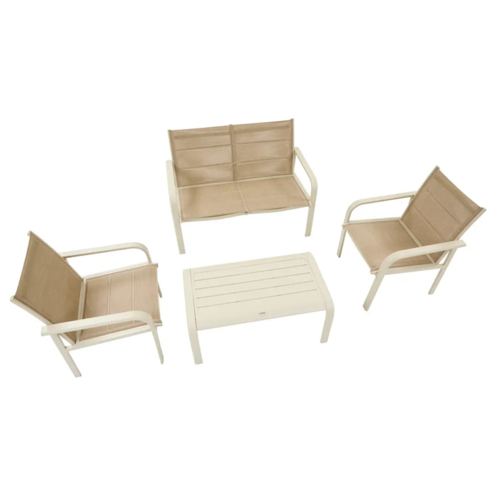 Salon de jardin Piazza 4 places argile