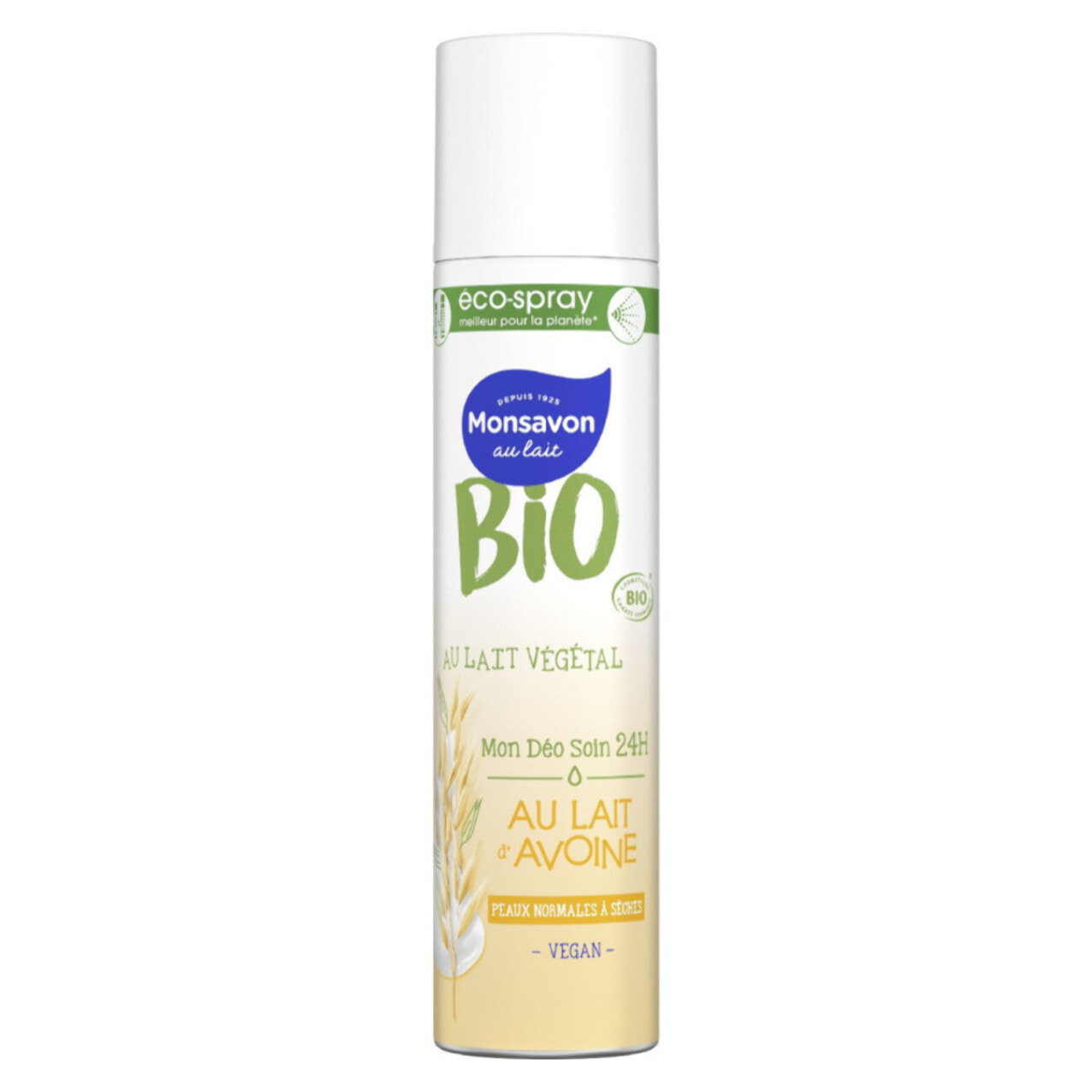 Pack de 3 - Monsavon Déodorant Spray Bio Lait Avoine 75ml